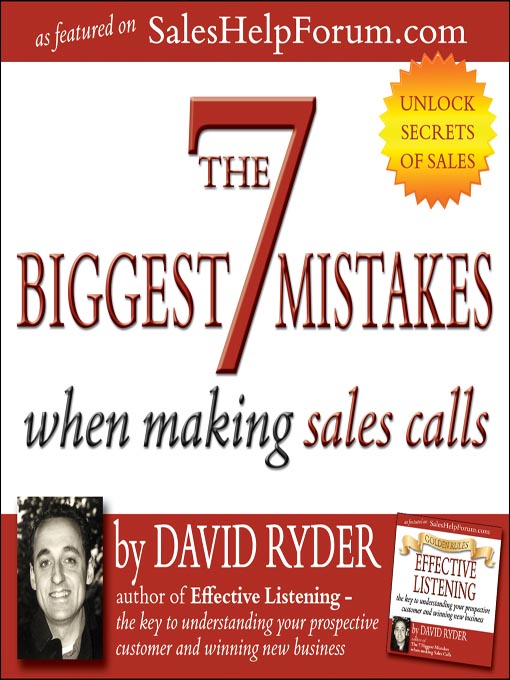 Title details for 7 Biggest Mistakes When Making Sales Calls by David Ryder - Available